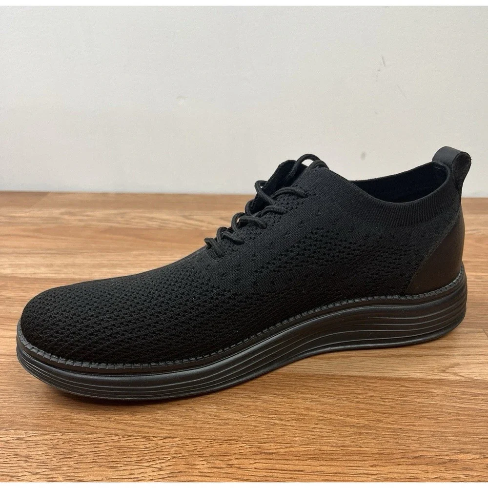 Vilocy Men's Casual Dress Sneakers Oxfords‎ Mesh Walking Shoes Black 10.5 WIDE